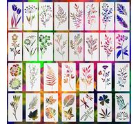 30 Pochoirs de Peinture, Pochoirs de Fleurs Sauvages, pour Scrapbooking, Fabrication de Cartes, Décoration Murale, 3x6 Inch