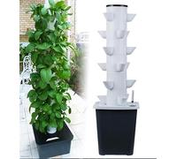 30 Pods Hydroponics Tower Garden Système de culture hydroponique Kit de culture aéroponique pour herbes, fruits et légumes avec pompe hydratante, adaptateur, pots en filet, minuterie pour herbes