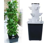 30 Pods Hydroponie Tour Jardin Système De Culture Hydroponique Kit De Culture Aéroponique pour Herbes, Fruits Et Légumes avec Pompe Hydratante, Adaptateur, Pots en Net, Minuterie, 15holes