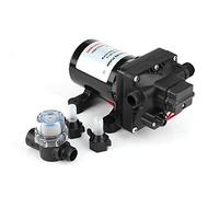 30 psi Max Pompe à Pression, Pompe à Eau Haute Pression, DC12V Pompe à Eau Diaphragme, Pompe de Pulvérisateur à Amorçage Automatique avec Clapet Anti-Retour pour Voiture Caravane Camping-Car