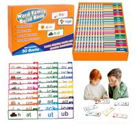 30 Read and Rhyme Flip Books,Word Family Flip Books,ABC Vocabulary Flash Cards,Word Family Build Book,Learn to Read Phonics for Kids,Educational Reading Games,Reading Fliping Book(1set)