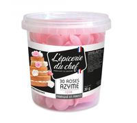 Épicerie du Chef - Pot de 30 Roses en Azyme Rose - Décoration Fleur Alimentaire Pâtisserie, Gâteau, Pièce-Montée, Cupcakes - Comestibles & Colorant Origine Naturelle - Fabriqué en France - EDC8696