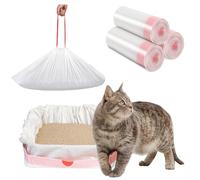 30 Sacs à Litière pour Chat XXL (115x45 cm) - Sacs Poubelles Épais Anti-Fuite avec Cordon de Serrage - Compatible Toutes Litières (Agglomérante, Silice, Bacs Fermés) - Résistant aux Griffes et Odeurs