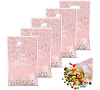 30 Sacs Cadeaux D'anniversaire Joyeux Anniversaire Pour Enfants - Pochettes Rose Bonbon Biscuit Fête Pour Garçons Et Filles - Sachet Bonbon Biscuit Pochette