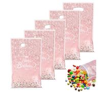 30 Sacs Cadeaux d'Anniversaire Joyeux Anniversaire pour Enfants - Pochettes Rose Bonbon Biscuit Fête pour Garçons et Filles - Sachet Bonbon Biscuit Pochette