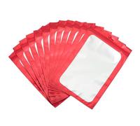 30 sacs d'emballage en plastique Mylar rouge holographique avec fermeture éclair étanche - 16 x 24 cm - Pochettes anti-odeurs pour bonbons - Grand stockage refermable à fermeture étanche pour aliments