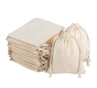 30 Sacs en Lin, Sachet Lin 9x12cm, Petit Sac Cadeau Avec Cordon de Serrage, Sac Cafe Toile de Lin, Pochon Tissu Mariage (9x12cm-30pcs(Coton))