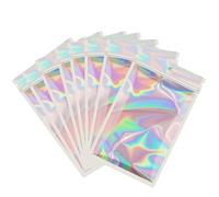 30 sacs gris en Mylar avec fermeture éclair - Emballage holographique en plastique scellé par feuille d'aluminium - Sacs étanches aux odeurs de 20x30 cm, refermables, pour échantillons, stockage, avec