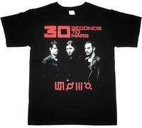 30 Seconds to Mars World Tour Jared Leto Alternative Men T-Shirt Black Manches Courtes(Medium)