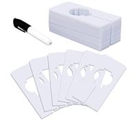 30 Séparateurs de Placard Rectangulaires en Plastique Blanc avec un Marqueur Bonus, Inscriptible et Réutilisable pour Trier la Taille des Vêtements, Couleur,Taille 5 x 13,7cm, diamètre intérieur 3,6cm