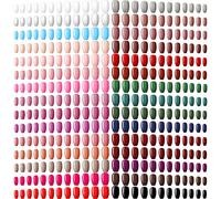 30 Sets de 720 Pcs Faux Ongles Carrés Moyens Artificiels Ongles à Presser de Cercueil Ballerine Ongles Brillants de Couleur Unie Conseils Ongles à Couverture Complète (Couleurs Classiques)