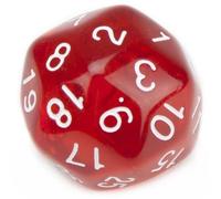 30 Sided Translucent Red with White Numbers Polyhedral Dice by Wiz Dice by Wiz Dice