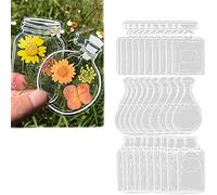 30 signets de fleurs séchées transparentes bricolage,signets d'herbier faits maison,herbier de fleurs pressées créatives pour les élèves de la maternelle (Parfum Bouteille Façonner)