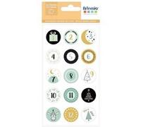30 stickers rond calendrier de l'Avent Multicolore G