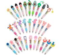 30 Stylos À Bille Kawaii Cute,Ensemble Stylo Bille 4 Couleurs,Mini Stylos,Faciles À Écrire,Cadeaux Anniversaire Enfants Invites Pour Garçons Filles,Pochette Surprise Enfant