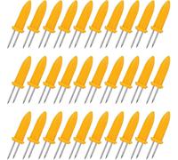30 supports à maïs en acier inoxydable avec boîte de rangement - Brochettes de maïs de 6 cm pour barbecues, pique-niques et fêtes