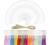 30 Transparent Acrylic Bookmarks, 14 X 5 Cm Blank Bookmarks,Rectangular Acrylic Bookmarks With 36 Coloured Tassels And Cord Diy Page Markers For Painting Hobbies