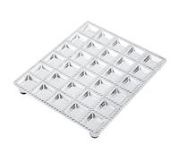 30 Trous Moules de Boulette, Argent Emporte Pièce Carré Boulettes de Pâte en Forme de Machine à Pâtisserie Faite à la Main Outil de Cuisine, Alliage d'Aluminium, 19,6x16,5x1,8cm