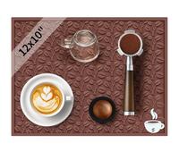 30 x 25 cm Tapis de bar en caoutchouc Tapis d'égouttement Vaisselle Motif grains de café 3D Tapis de tamper pour station de café, tapis de débordement idéal pour bar, club, cuisine, cocktails, whisky