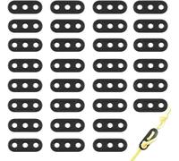 30 X 3-Hole Rope Tensioner,Black Camping Rope Tensioner,Rope Buckle Adjuster,Ratchet Camping For Tent Tarpaulin Hiking Camping.[Z21]