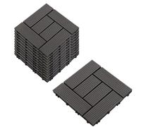 30 x 30 cm Carreaux de Terrasse en WPC, 11 Pièces/ 1 m² Dalles de Terrasse Balcon avec Drainage À Clipser Résistant Intempéries pour Décoration Rénovation de Jardin Porche Piscine(Black,27)