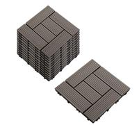 30 x 30 cm Carreaux de Terrasse en WPC, 11 Pièces/ 1 m² Dalles de Terrasse Balcon avec Drainage À Clipser Résistant Intempéries pour Décoration Rénovation de Jardin Porche Piscine(Gray,27)