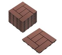 30 x 30 cm Carreaux de Terrasse en WPC, 11 Pièces/ 1 m² Dalles de Terrasse Balcon avec Drainage À Clipser Résistant Intempéries pour Décoration Rénovation de Jardin Porche Piscine(Rouge,36)