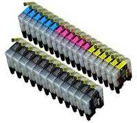 30 x Cartouche d'encre compatible Brother LC1220, LC1240 pour imprimantes MFC-J6510DW, DCP-J525W, DCP-J725DW, DCP-J925DW, MFC-J430W, MFC-J5910DW, MFC-J625DW, MFC-J6710DW, MFC-J6910DW, MFC-J825DW. L