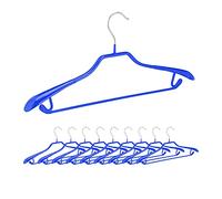 30 x Cintres antidérapants, pour Costumes, Support d’épaules Large, Traverse Pantalon, Crochets, Bleu