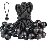 30 X Elastic Bungee Cord With Ball,10 Cm,Rubber Bungee Cord With Ball For Tarpaulins,Posters,Tents,Banners,Pavilions,Black