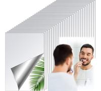30 X Flexible Mirror Sheets Self-Adhesive Mirror Glass Stickers For Home Wall Decoration (6 X 4 Inches)
