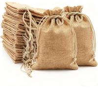 30 x Sac Toile de Jute 10x14cm, cordon serrage, mariage, fête, bijoux, Noël, C1