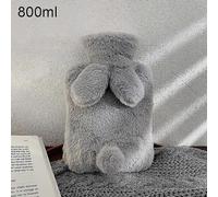 300 / 500 / 1000ml Bouteille D'eau Chaude Couverture Souple Forme De Lapin Mignon Sac D'eau Chaude Gardez Au Chaud En Hiver Chauffe-Mains Portable-Gris Clair-1000ml