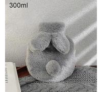 300 / 500 / 1000ml Bouteille D'eau Chaude Couverture Souple Forme De Lapin Mignon Sac D'eau Chaude Gardez Au Chaud En Hiver Chauffe-Mains Portable-Gris Clair-300ml