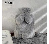 300 / 500 / 1000ml Bouteille D'eau Chaude Couverture Souple Forme De Lapin Mignon Sac D'eau Chaude Gardez Au Chaud En Hiver Chauffe-Mains Portable-Gris Clair-500ml