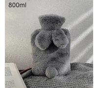 300 / 500 / 1000ml Bouteille D'eau Chaude Couverture Souple Forme De Lapin Mignon Sac D'eau Chaude Gardez Au Chaud En Hiver Chauffe-Mains Portable-Gris Foncé-1000ml