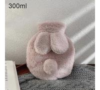 300 / 500 / 1000ml Bouteille D'eau Chaude Couverture Souple Forme De Lapin Mignon Sac D'eau Chaude Gardez Au Chaud En Hiver Chauffe-Mains Portable-Rose-300ml