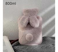 300 / 500 / 1000ml Bouteille D'eau Chaude Couverture Souple Forme De Lapin Mignon Sac D'eau Chaude Gardez Au Chaud En Hiver Chauffe-Mains Portable-Rose-1000ml