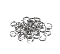 300 anneaux ouverts colorés de 6 mm, 8 mm et 10 mm for la fabrication de bijoux et les projets d'artisanat.(Rhodium,8mm)