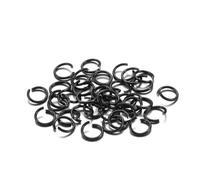 300 anneaux ouverts colorés de 6 mm, 8 mm et 10 mm for la fabrication de bijoux et les projets d'artisanat.(Black,10mm)