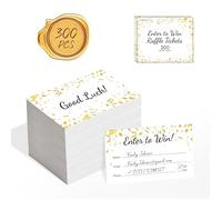 300 BILLETS DE TOMBOLA, Cartes de Formulaire d'Inscription à la Chance avec Espace pour le Nom, l'Adresse Email, le Numéro de Téléphone pour les Concours, les Tombolas, les Urnes, les 50/50 (8.9x 5cm)