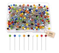 300 Épingles de Couture à Tête en Verre 38 mm avec Boîte de Rangement