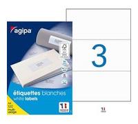 Agipa 119019 Lot de 300 Etiquettes DIN A4 multi usage droits 210 x 99 mm Blanc