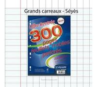 300 Feuillets Mobiles Perforées 21X29,7 A4 Grands Carreaux Seyes 90G Clairefontaine G