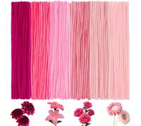 300 Fils Chenille 30cm de long 6mm d'Épaisseur (Dégradé 6 Nuances de Rose)