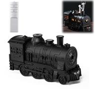 300 Ml Train Humidifier, Train Diffusers for Essential Oils, Dual-Color Adjustable Breathing Ambient Light, with Remote Control and Automatic Shut-Off Function, for Bedrooms, Desks (Black)