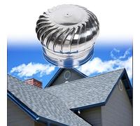 300 mm / 12 pouces 304 Ventilateur de toit en acier galvanisé à chaud Entretoise interne Double roulement Ventilation vent avec éoliennes Robuste et pour cheminées