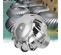 300 mm / 12", ventilateur à turbine 304 pour toit, capot de cheminée, ventilation grenier, pour conduit de cheminée, facile à installer, pas d'électricité nécessaire, rotatif, étanche à la pluie