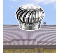 300 mm - Raccord de tuyau en acier inoxydable 304 - Ventilation de toit - Design industriel - Argenté - Ventilateur de grenier avec capot de cheminée rotatif