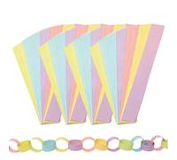 300 Pack Pastel Paper Chain Strips, 6 Color Party and Craft Decorations | 300 paper strips in 6 pastel colors, each approximately 25 × 4 cm, for making paper chains and decorating birthdays